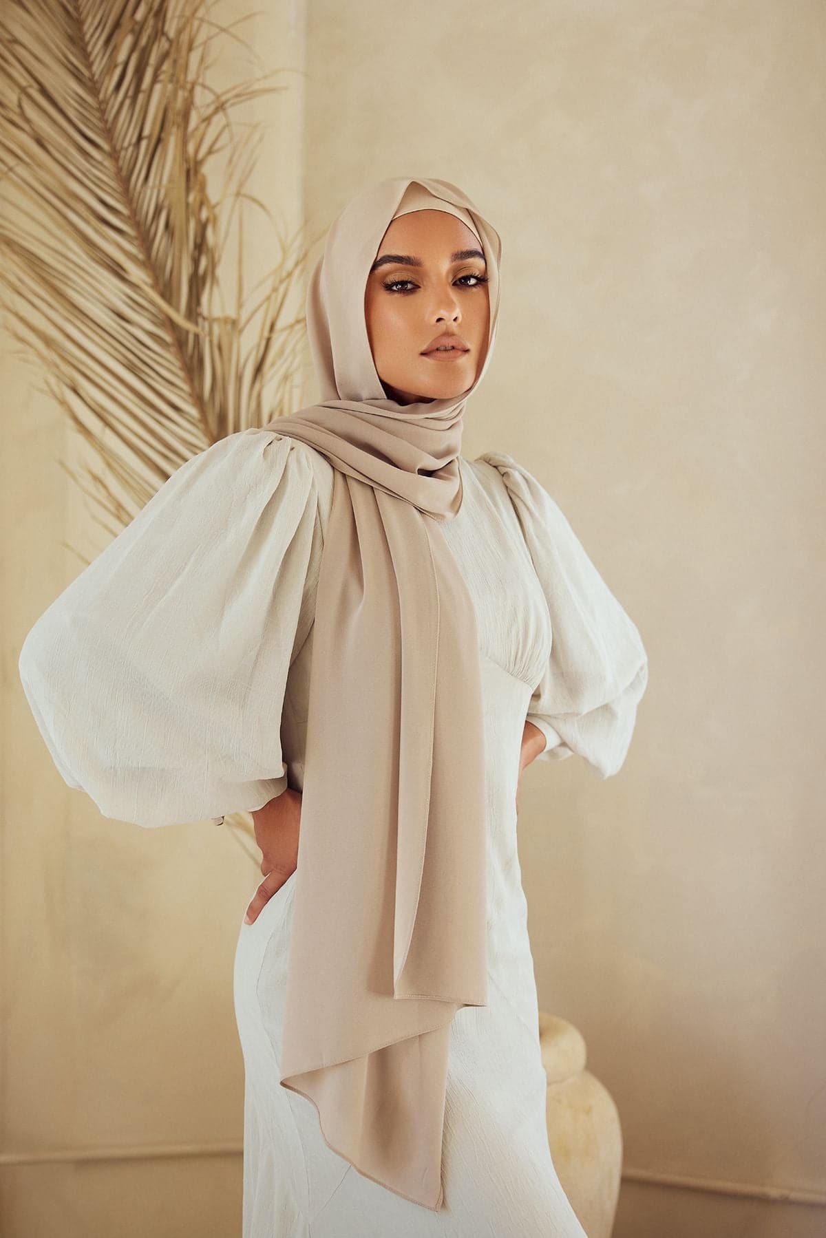Premium Chiffon Hijab - Bone - Zahraa The Label