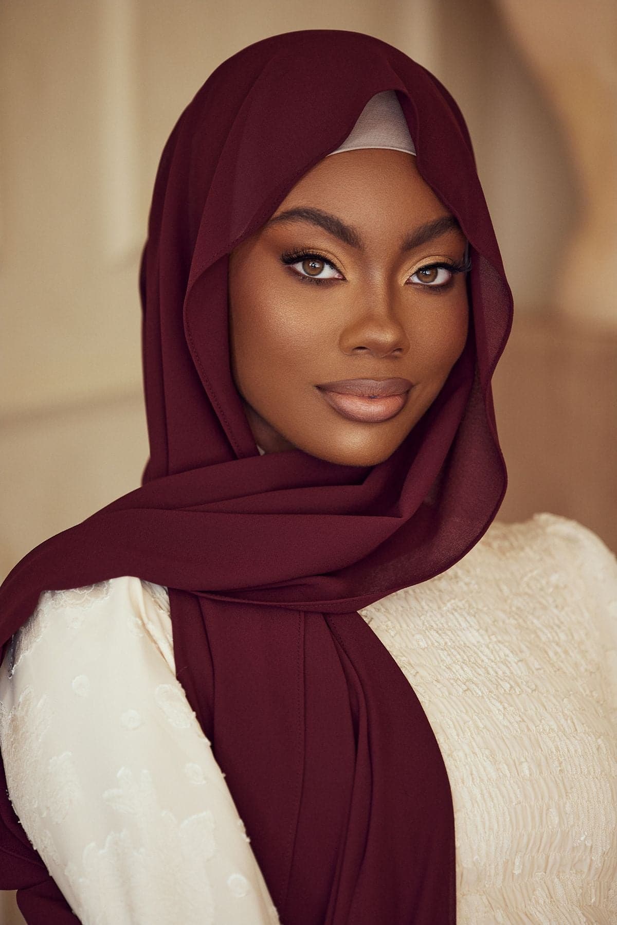 Premium Chiffon Hijab - Burgundy - Zahraa The Label