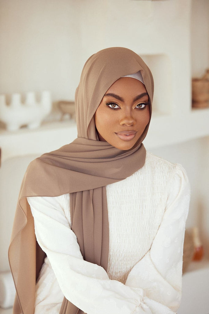 Premium Chiffon Hijab - Cappucino - Zahraa The Label