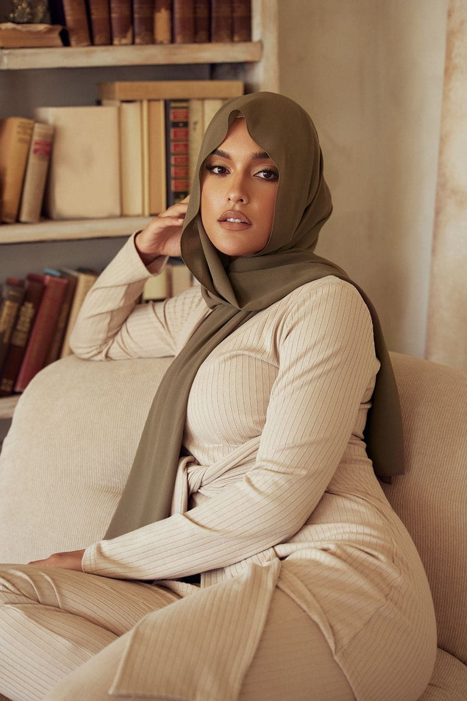 Premium Chiffon Hijab - Coffee - Zahraa The Label