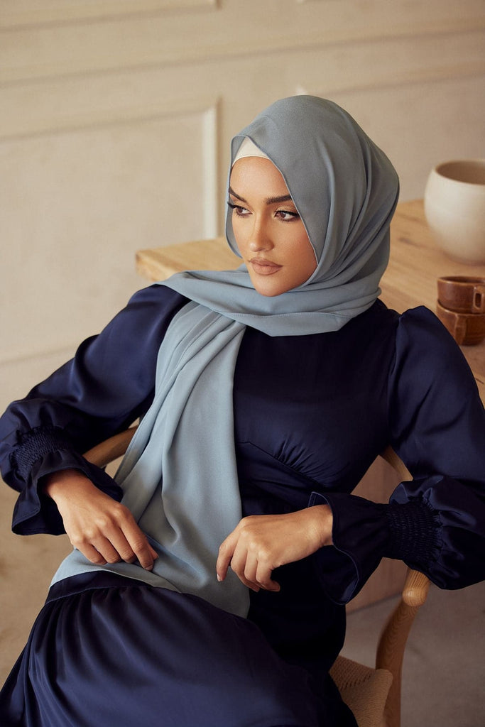 Premium Chiffon Hijab - Indigo - Zahraa The Label