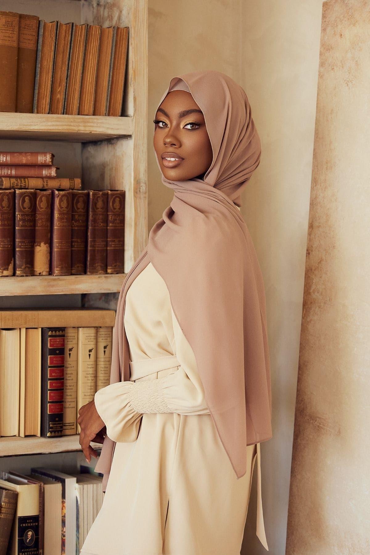 Premium Chiffon Hijab - Khaki - Zahraa The Label