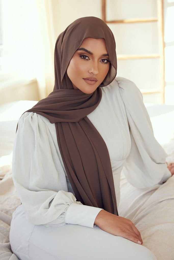 Premium Chiffon Hijab - Mocha - Zahraa The Label