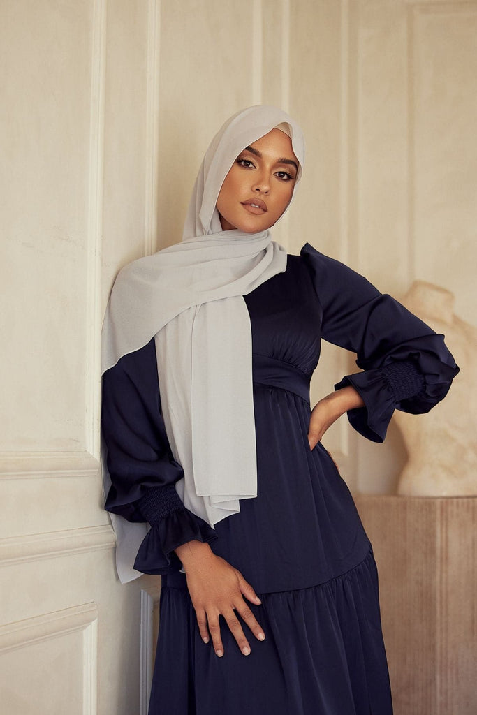 Premium Chiffon Hijab - Pearl Grey - Zahraa The Label