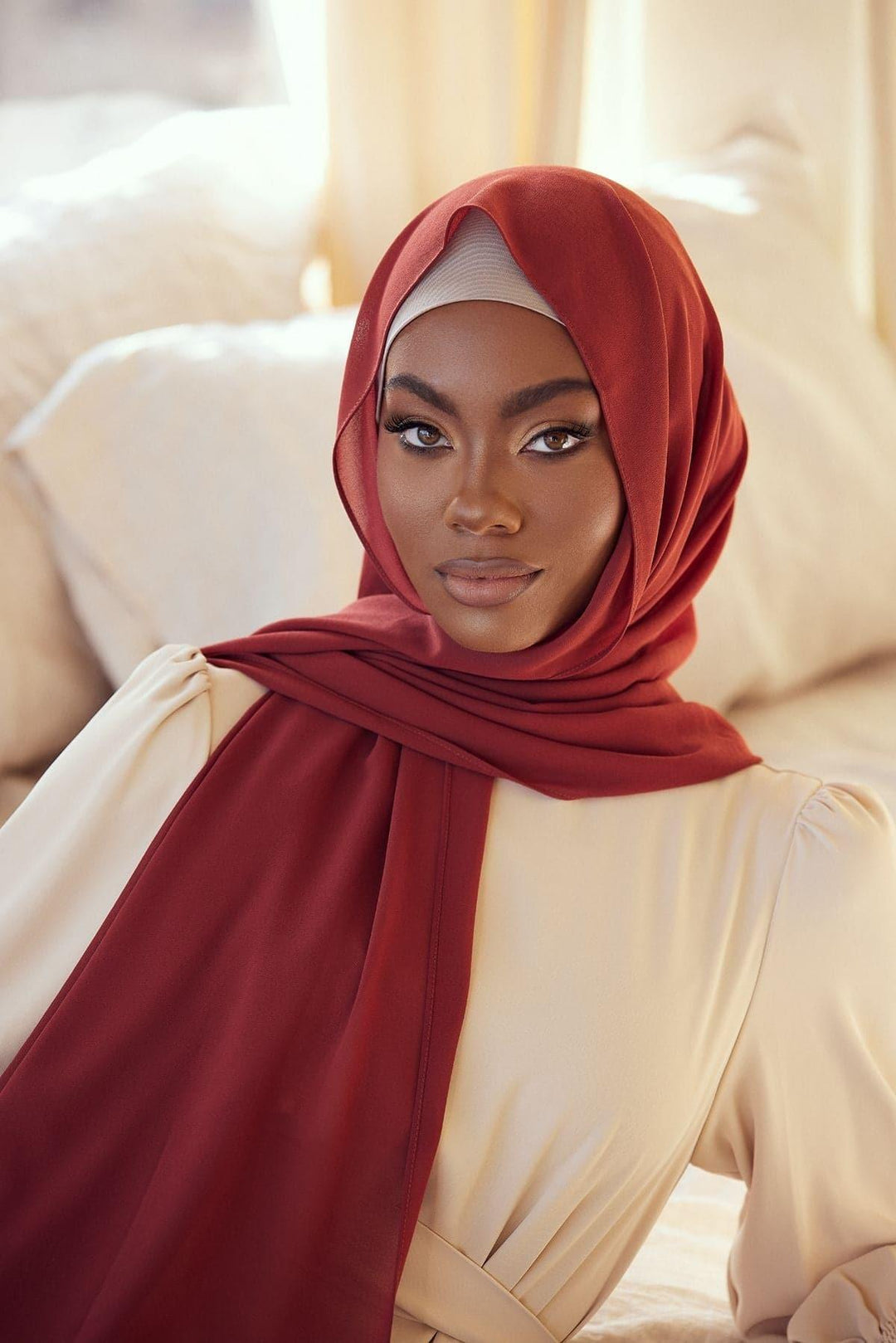 Premium Chiffon Hijab - Rouge – Zahraa The Label