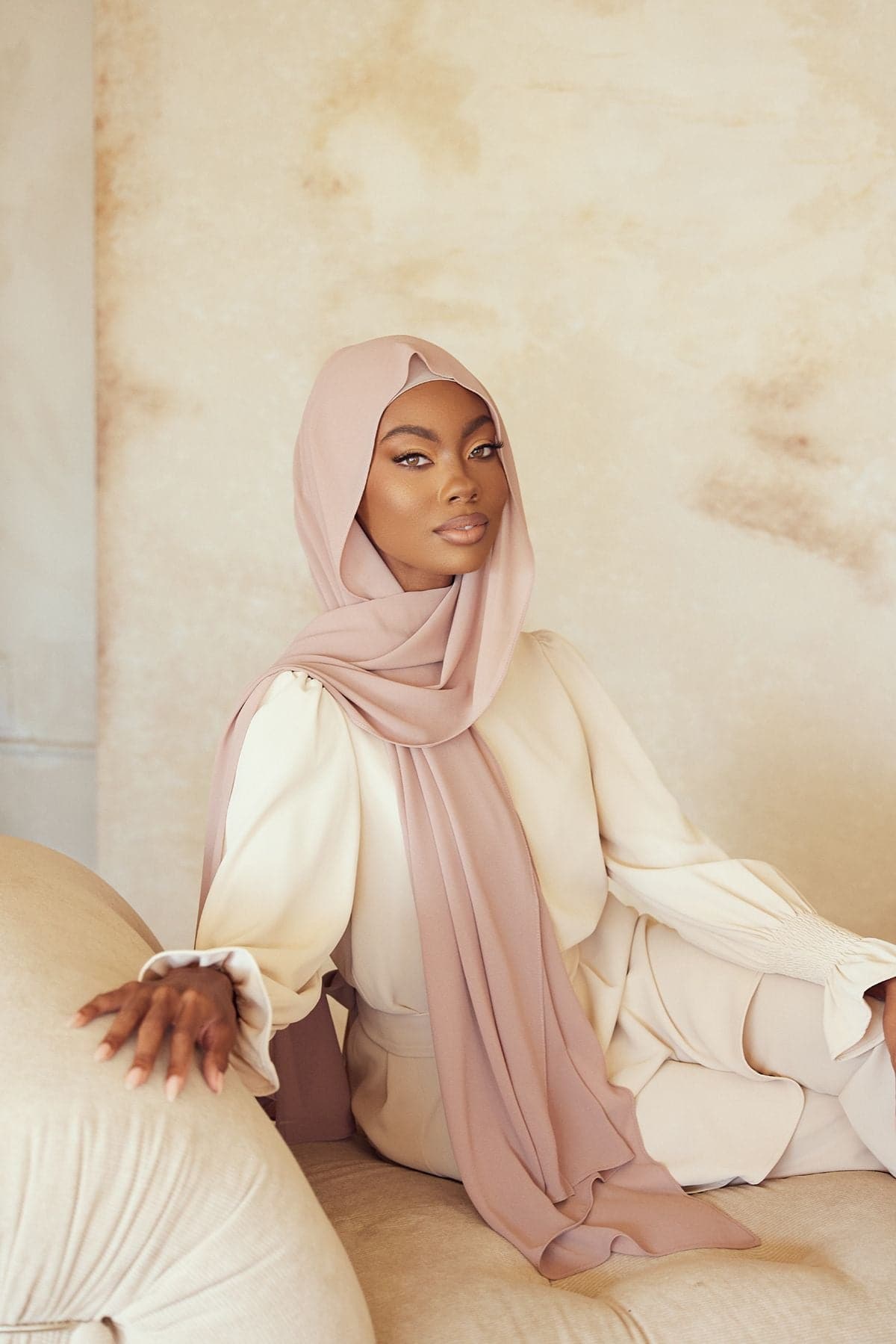 Premium Chiffon Hijab - Sand - Zahraa The Label