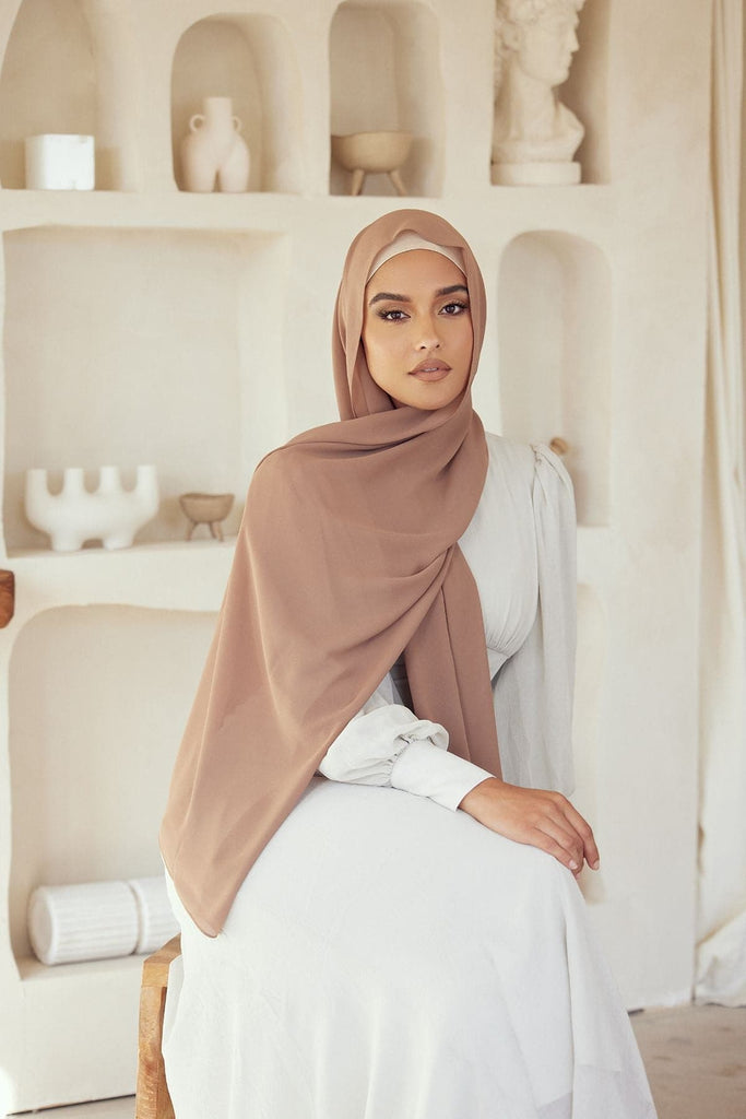 Premium Chiffon Hijab - Taupe - Zahraa The Label