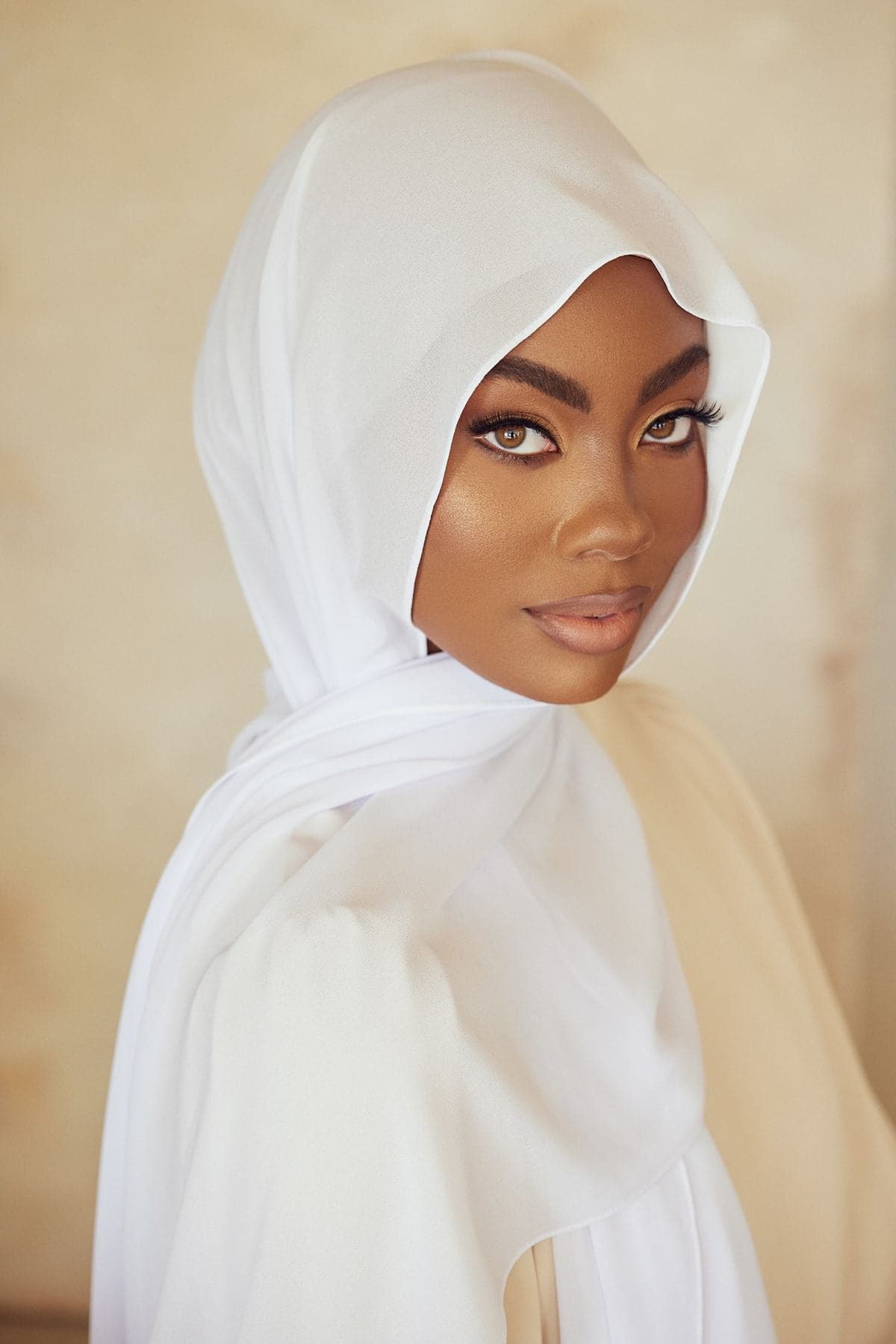 Premium Chiffon Hijab - White - Zahraa The Label