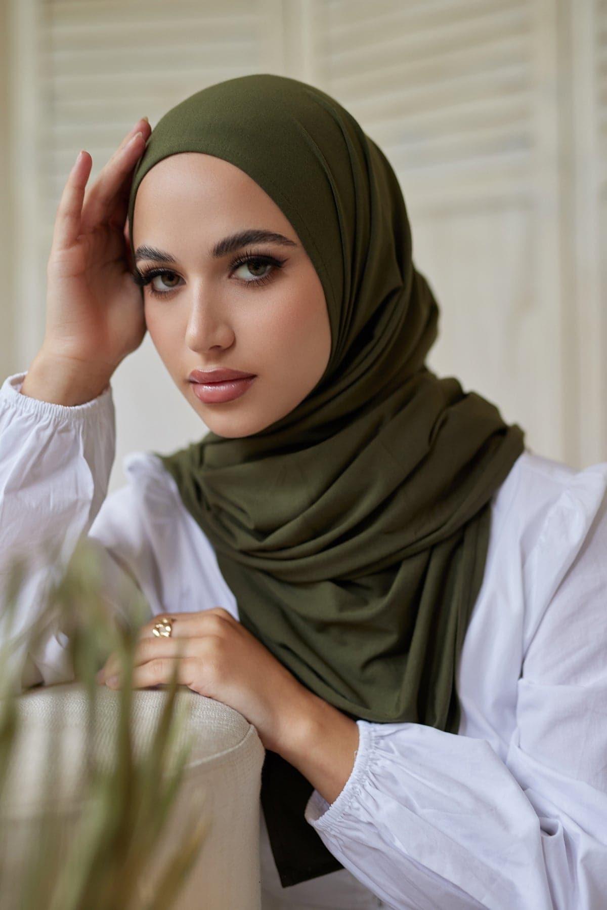 taupe premium jersey hijab – Latifa Label