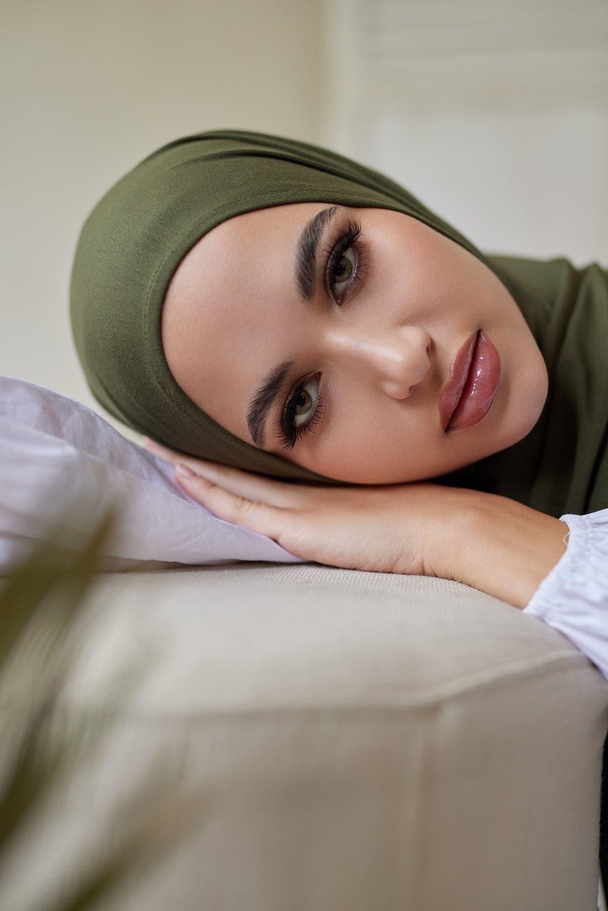 Luxury Bamboo Jersey Hijab Undercaps- London Fog - Zahraa The Label