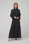 Rama Satin Maxi Dress - Black - Zahraa The Label