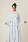 Rihanna Ruffled Smock Maxi Dress - Sky - Zahraa The Label