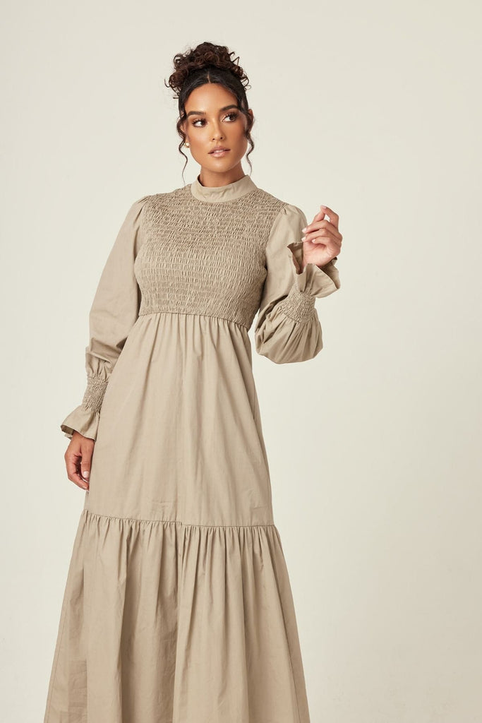 Serena Cotton Maxi Dress - Olive - Zahraa The Label