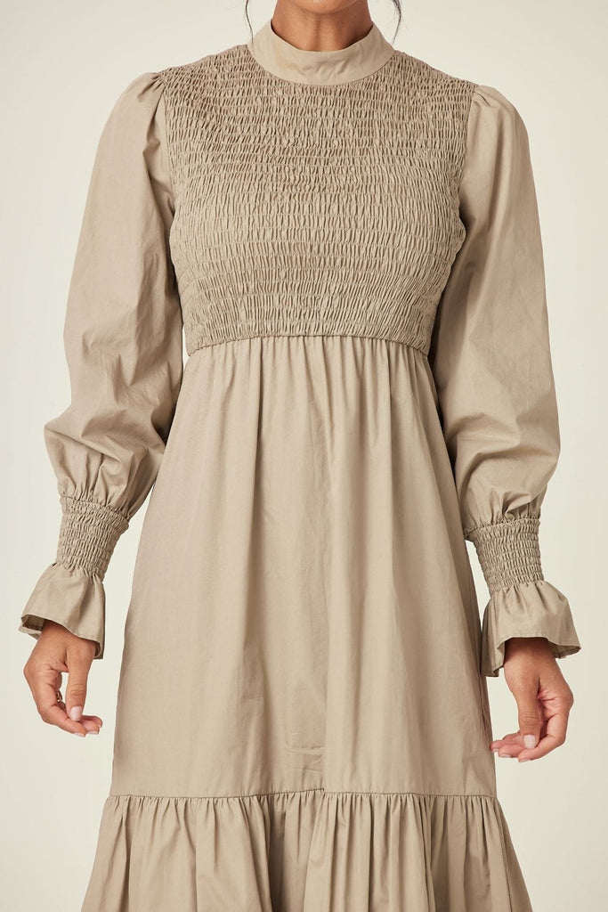Serena Cotton Maxi Dress - Olive - Zahraa The Label