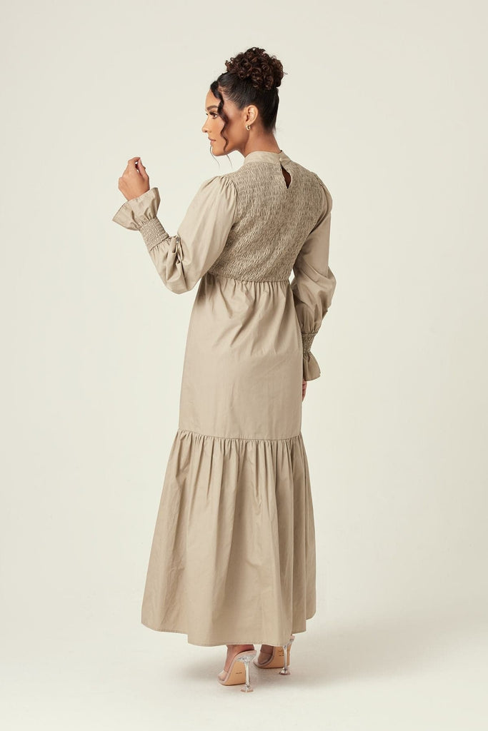 Serena Cotton Maxi Dress - Olive - Zahraa The Label