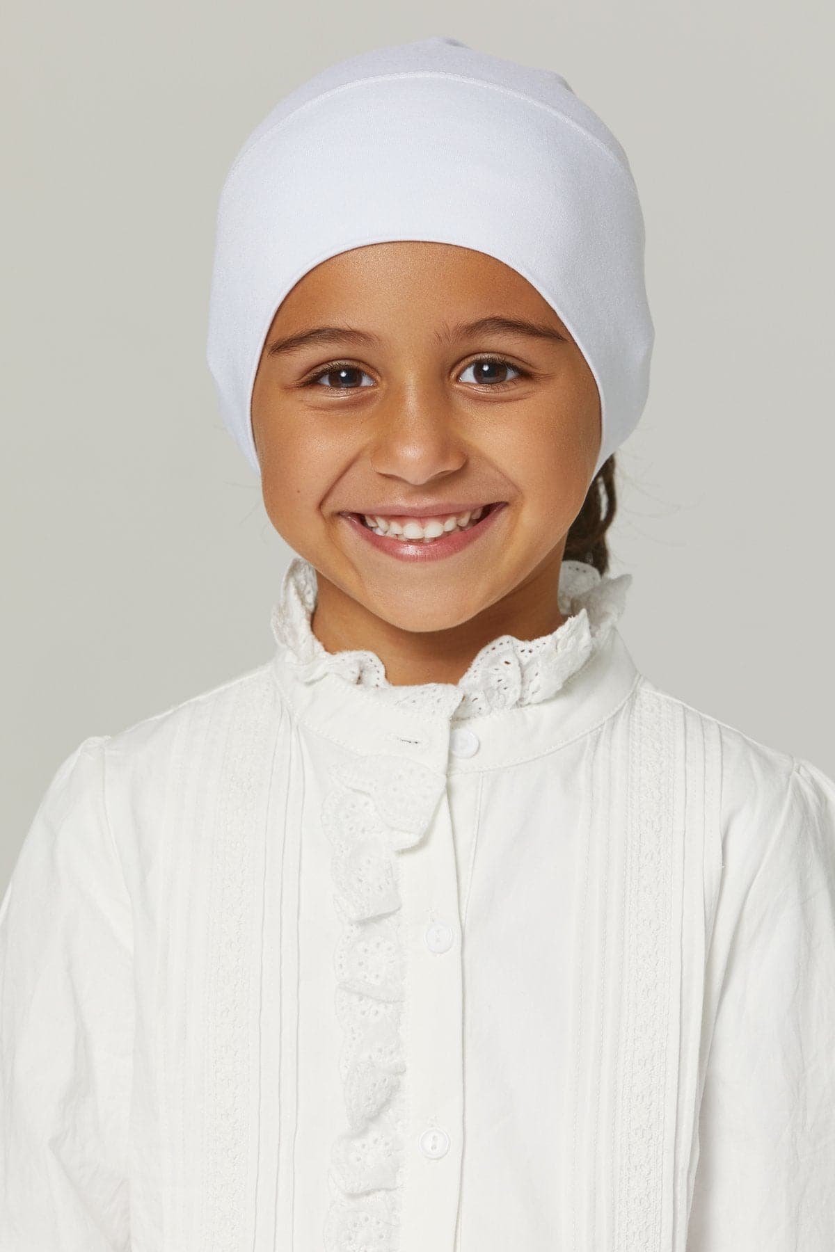 Youth Two Piece Jersey Hijab- White Crush - Zahraa The Label