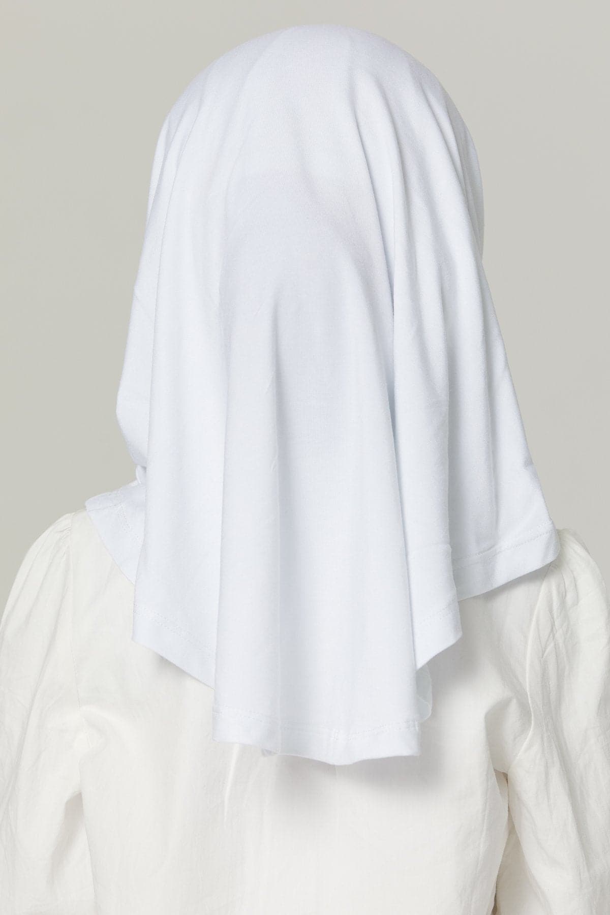 Youth Two Piece Jersey Hijab- White Crush - Zahraa The Label