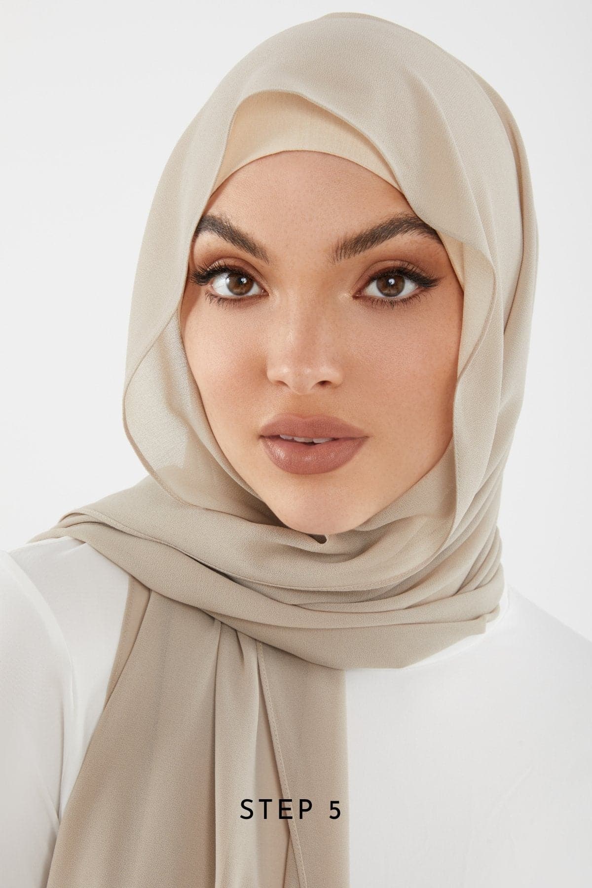 Zahraa Instant Chiffon Hijab- Bone - Zahraa The Label