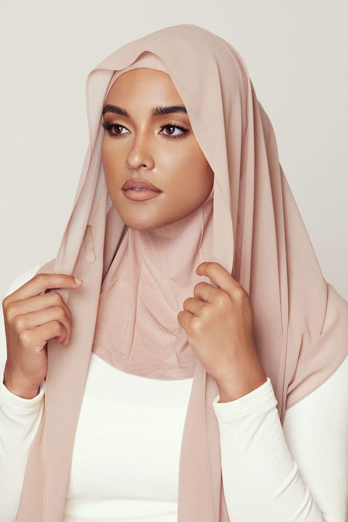 Zahraa Instant Chiffon Hijab- Oat - Zahraa The Label