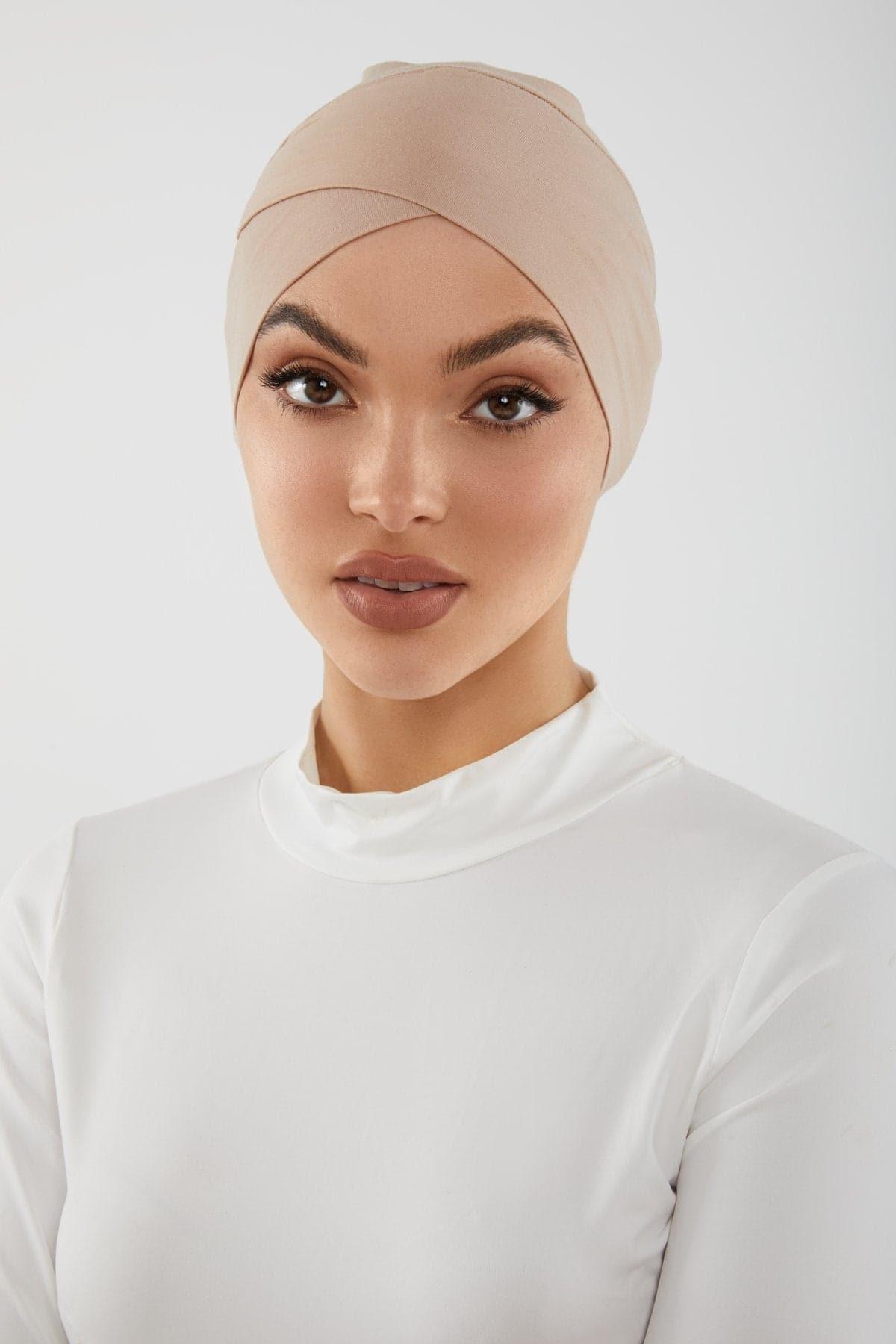 Zena Criss-Cross Undercap- Warm Taupe - Zahraa The Label